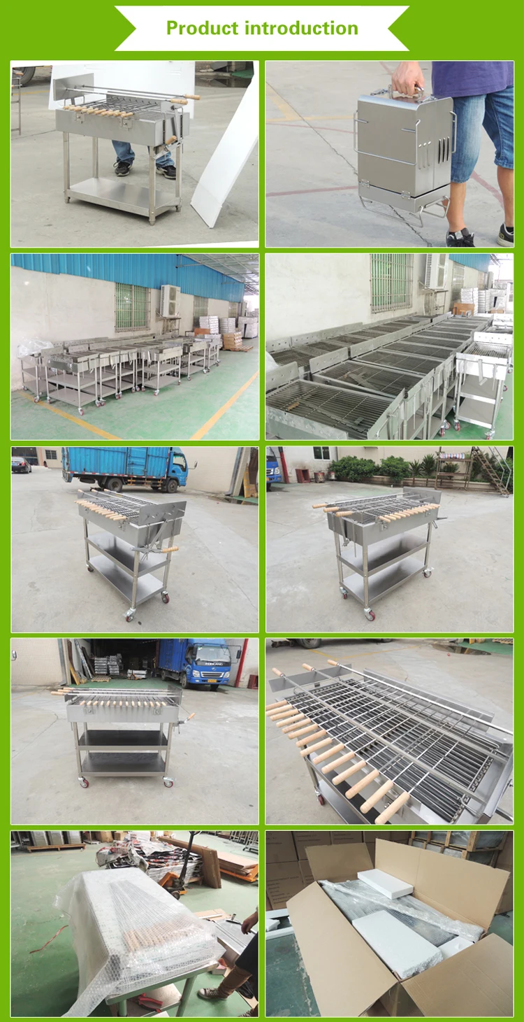 Heavy Duty Commercial Stainless Steel Charcoal Barbecue Grill With