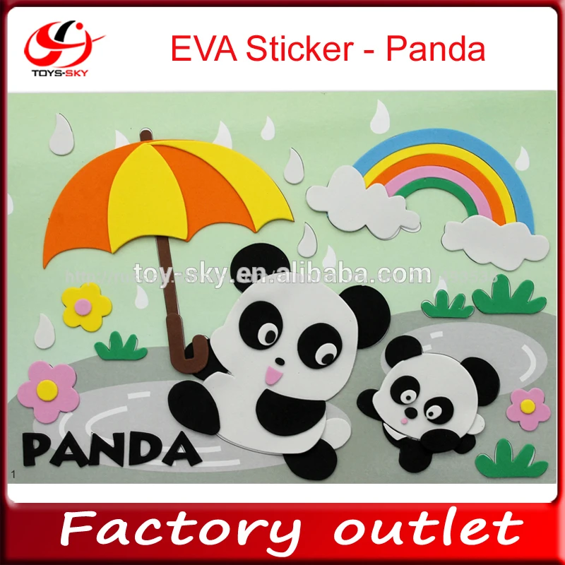 2014 новых продуктов eva стикер панда воспитательная игрушка