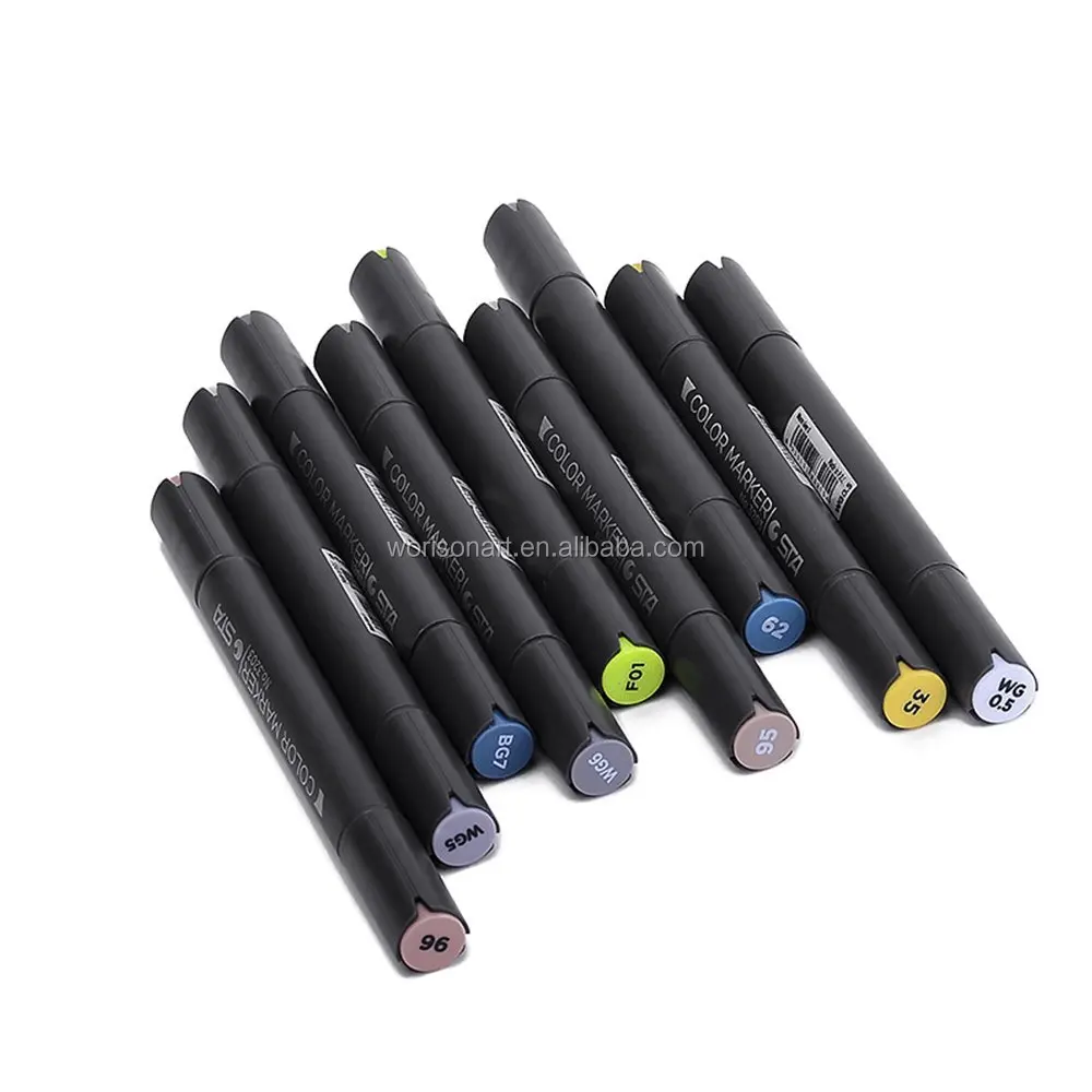 STA 12/24/36/48 Color Skin Tones Marker Pen Set Double Headed Alcohol Based  Art Markers Professional Drawing Pens Art Supplies