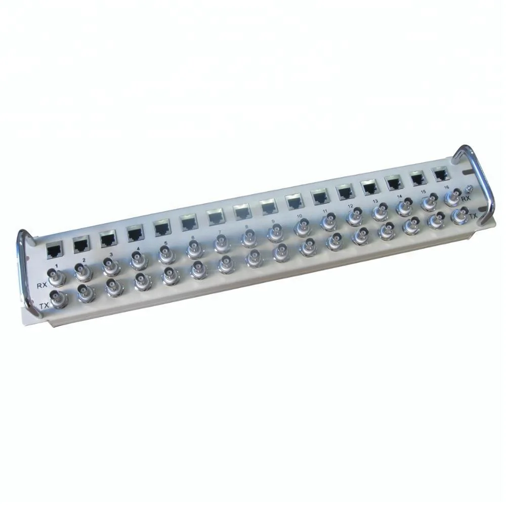 Baudcom 19' Rackable 16 Ports G.703 E1 75ohm À 120ohm Rj45 À Bnc Balun Panneau