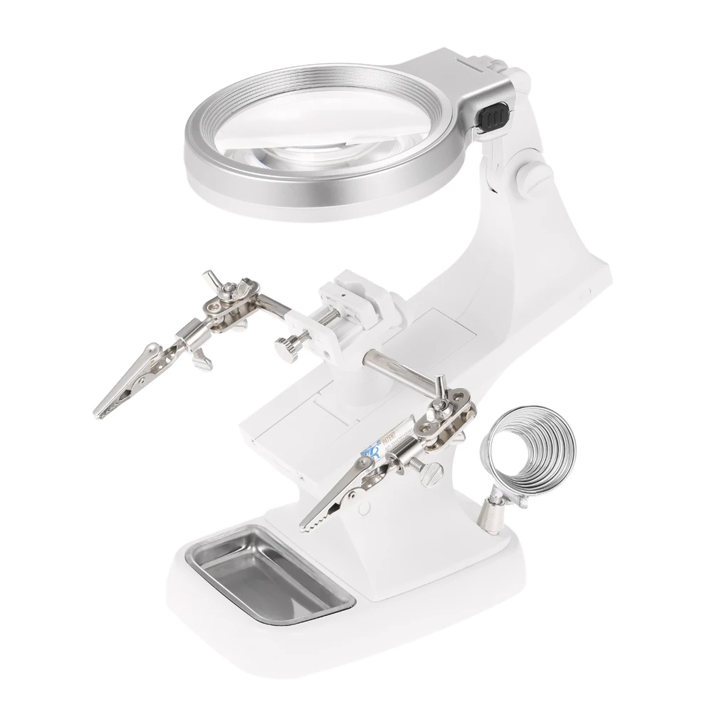 Многофункциональная СВЕТОДИОДНАЯ лупа для сварки 3X/4.5X увеличительное стекло зажим типа «крокодил» держатель вспомогательная ручка инструмент пайки и