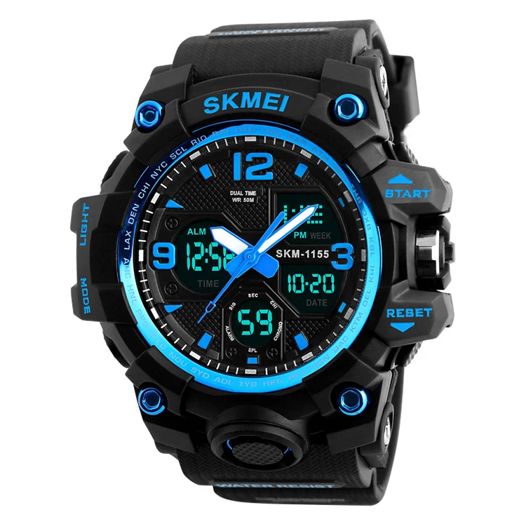Skmei 1155B горячая Распродажа водонепроницаемые аналоговые цифровые часы мужские наручные часы спортивные наручные часы