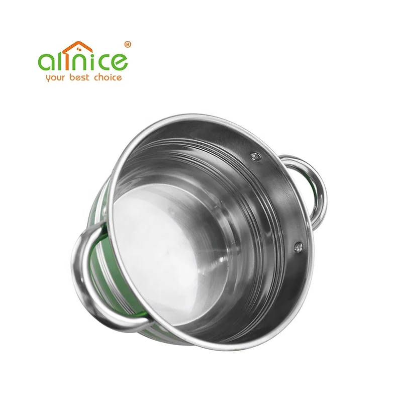 5pcs Stainless Steel 410 Cookware Colorful Stock Pot Set with Lids