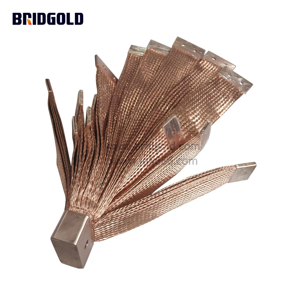 busbar BRIDGOLD Highly Current 5000A Flexible Copper Braid Busbars Electrical Grounding Braid copper braid  grounding wire gro