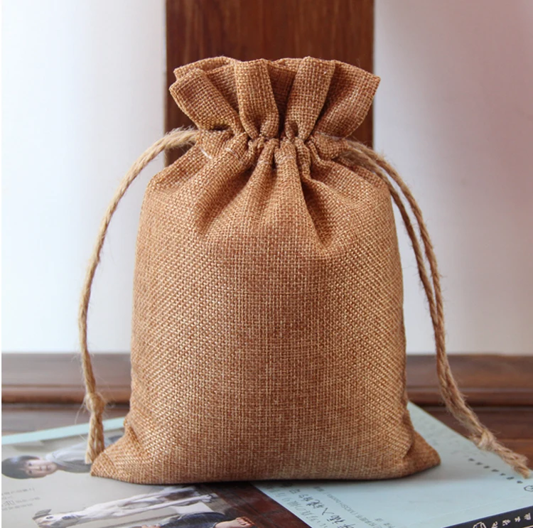 200pcs Cloth Jute Bag Sack Cotton Bag Drawstring Burlap Bag Jewelry Bags  Pouch Little Bags For Jewelry Display Storage Gift Bag