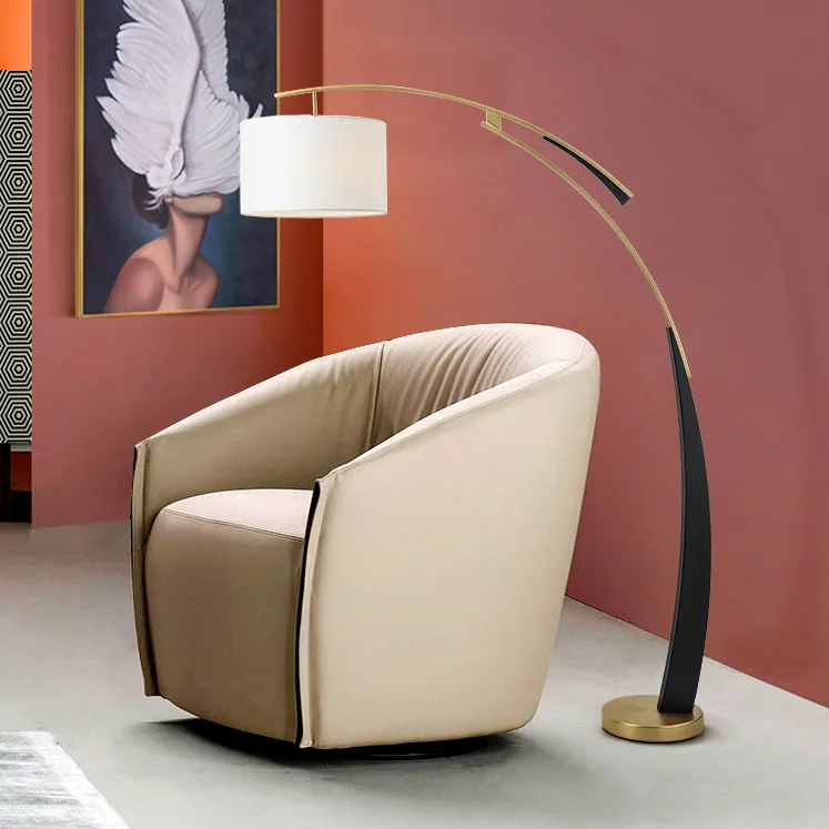 American style E26 black floor lamp fishing lamp standing For hotel ETL52027