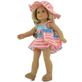 New AMERICAN PRINCESS Pink Bikini Swimsuit Swimwear Doll clothing for 18 inch girl doll clothes and