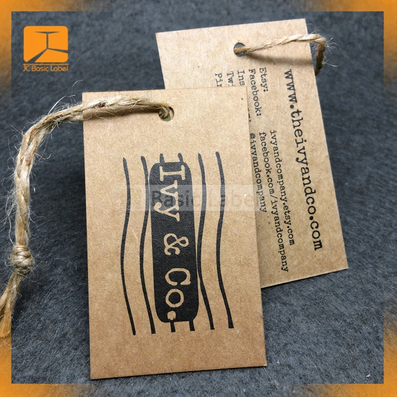 100 Pcs of Paper String Tags, Price Tags, Elegant Jewelry String Tags  Perfect for Gifts or Business 7/8 x 3/8 10mm x 22mm, Kraft 