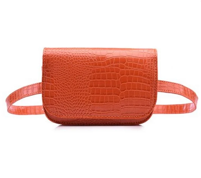 Luxury belt bag - Chloé C belt bag in orange and yellow crocodile