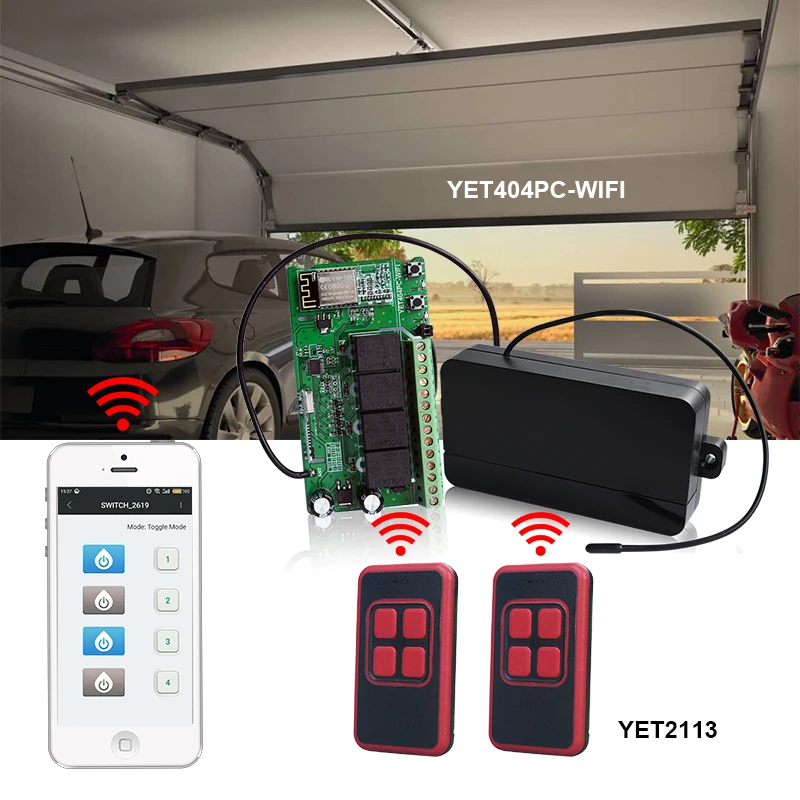 12V 4Ch  433MHz Receiver APP Remote Control for WIFI Switch
