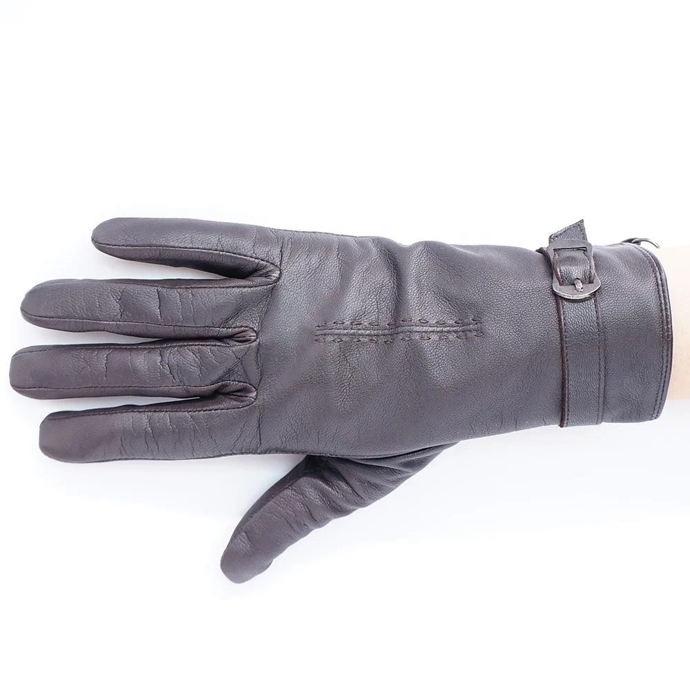 Классические зимние теплые простые модные велосипедные перчатки GLOVEMAN из натуральной кожи для вождения