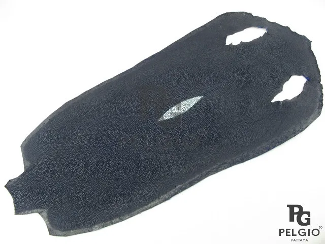 pelgio genuine stingray skin hide long shape blue - buy genuine