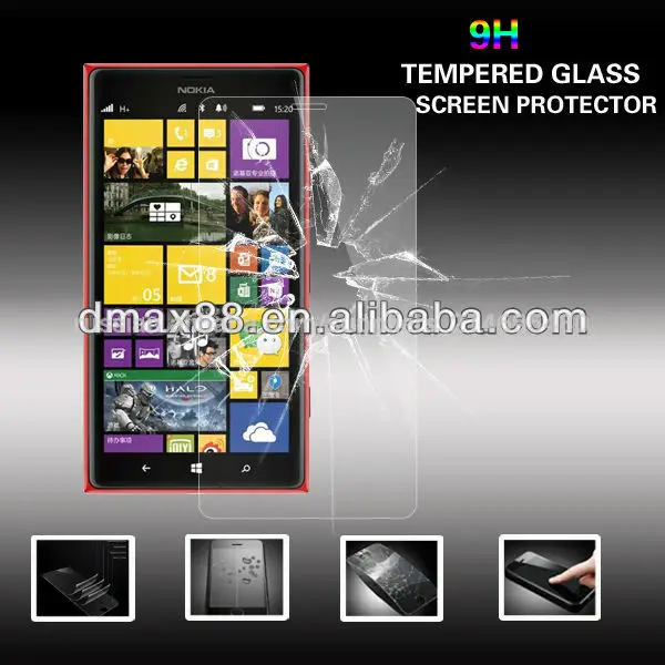0.26mm/0.33mm 9h твердость анти- нефть закаленное стеклянный экран протектор для nokia lumia 1520 цвет/odm службы( стекло щит)