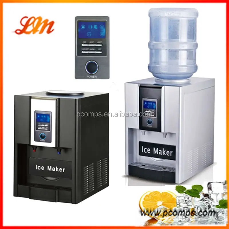 Electric Portable Ice Cube Maker with Water Dispenser Filling Water by Bottle Only for Household or Hotel Use Made of Plastic