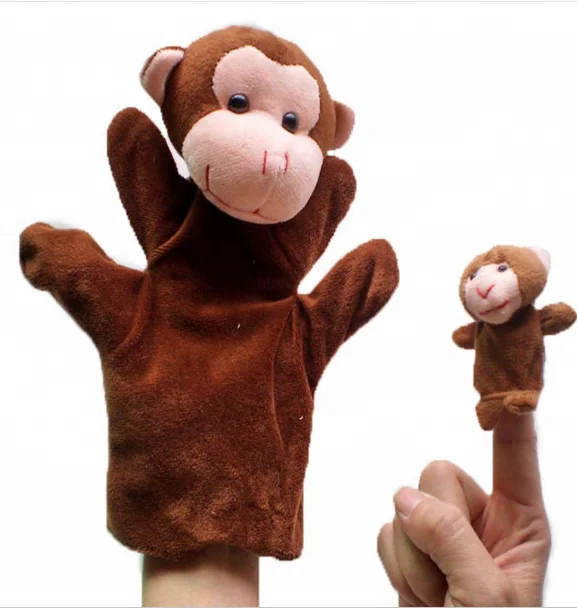 7 PCS Monkeys Animal Finger Puppet Plush Toys Child Baby Dolls 