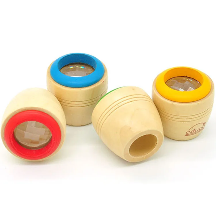 Волшебный калейдоскоп с эффектом пчелиного глаза, деревянная детская игрушка, маскарадный цветной Деревянный калейдоскоп