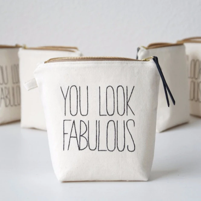 custom made printed canvas makeup bag for cosmetic bag