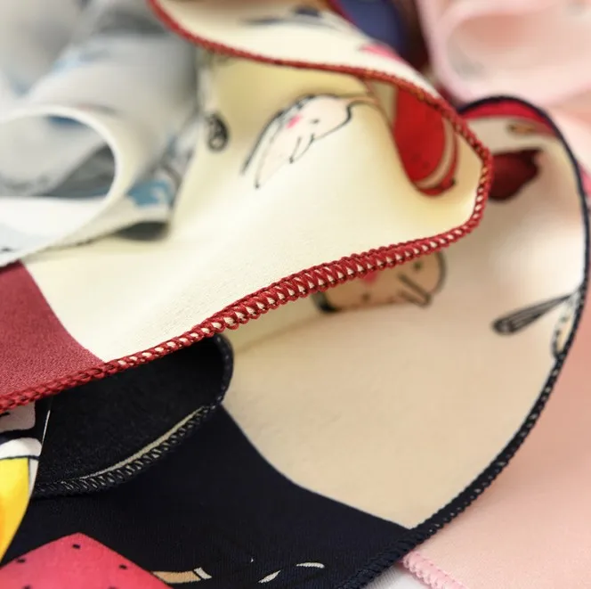 Silk Scarf Women Small Soft Squares Decorative Head Scarf