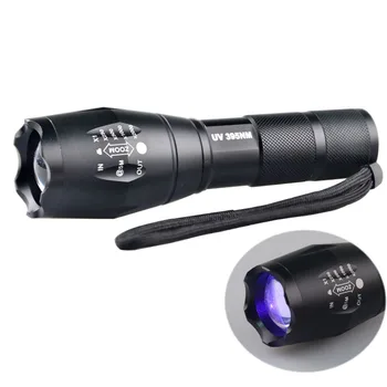 G700 UV 365nm 395nm 5W Power Led Aluminum Zoom UV Flashlight Lamp Black Light Torch