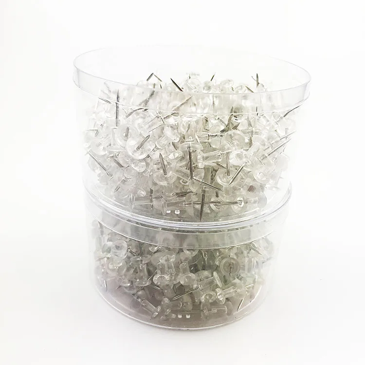 Прозрачная пластиковая головка стальная точка 300 штук баночка упаковка набор