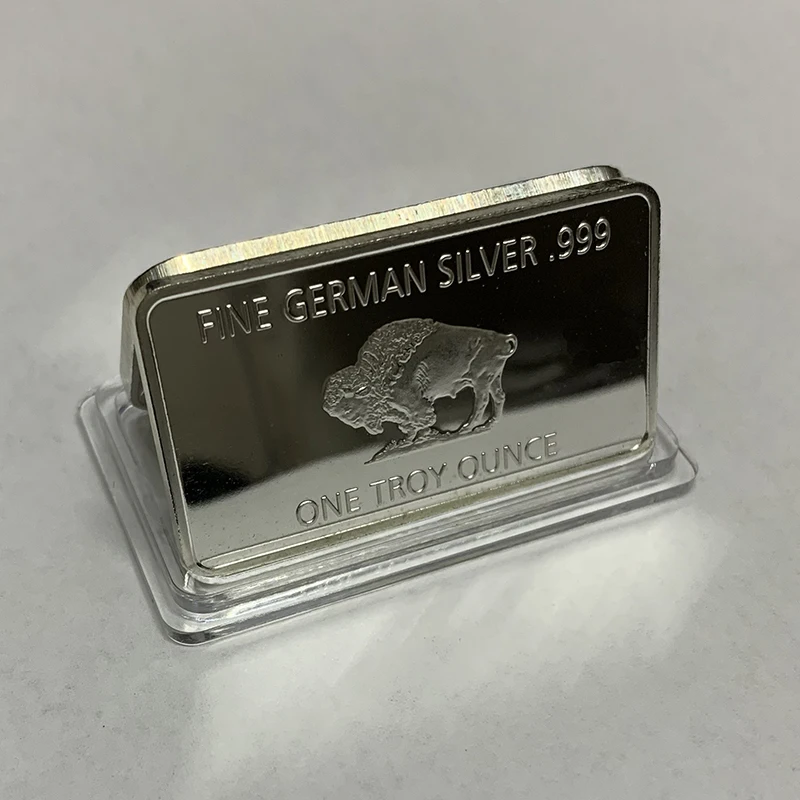 Silver Paperweight German Mint 1 Troy Ounce Buffalo German Silver