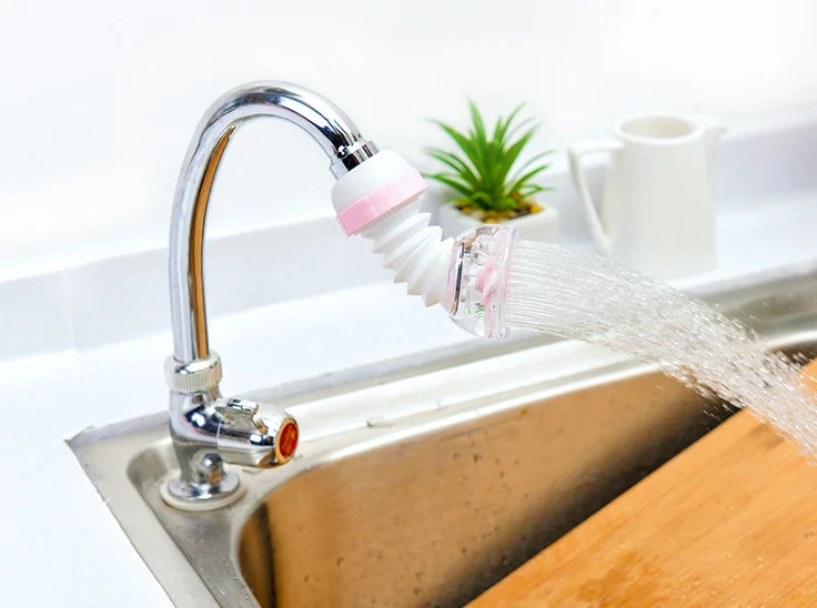 2 Functions Household Kitchen Faucet Anti Splash Nozzle Lengthened Extender Filter