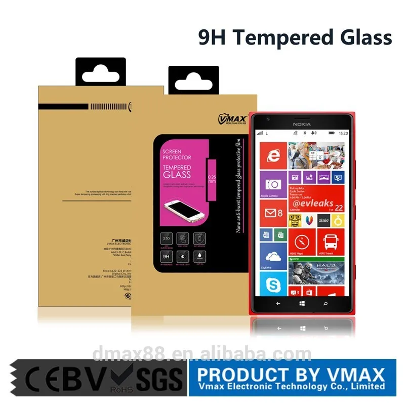 завода высокого качества закаленное стекло экрана протектор для nokia 1520