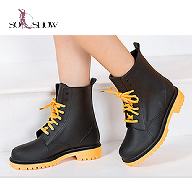 Модные резиновые сапоги для женщин, черные дешевые защитные сапоги