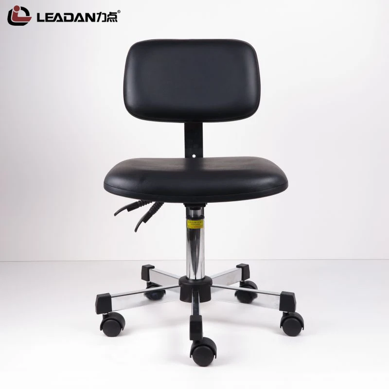 Офисное антистатическое кресло LEADAN из ПУ кожи черного или синего цвета