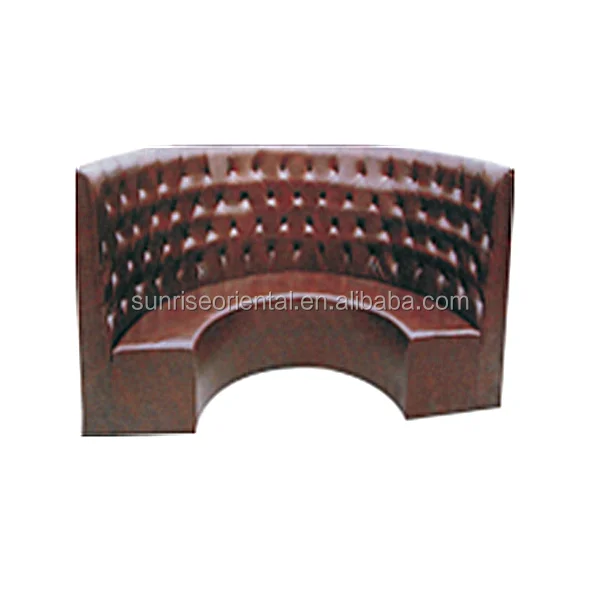 Diameter Two Meters Tufted Half Moon Restaurant Leather Booth Sofa