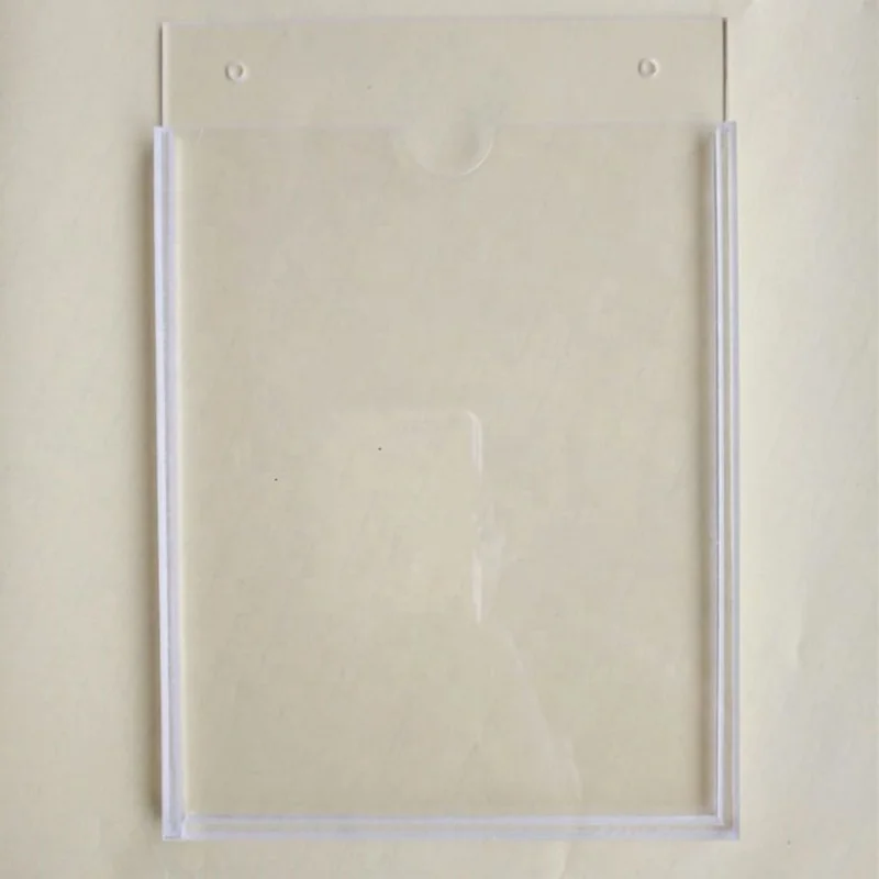 Custom Clear A6 Acrylic Sign Holder Wall Mount Document Holder