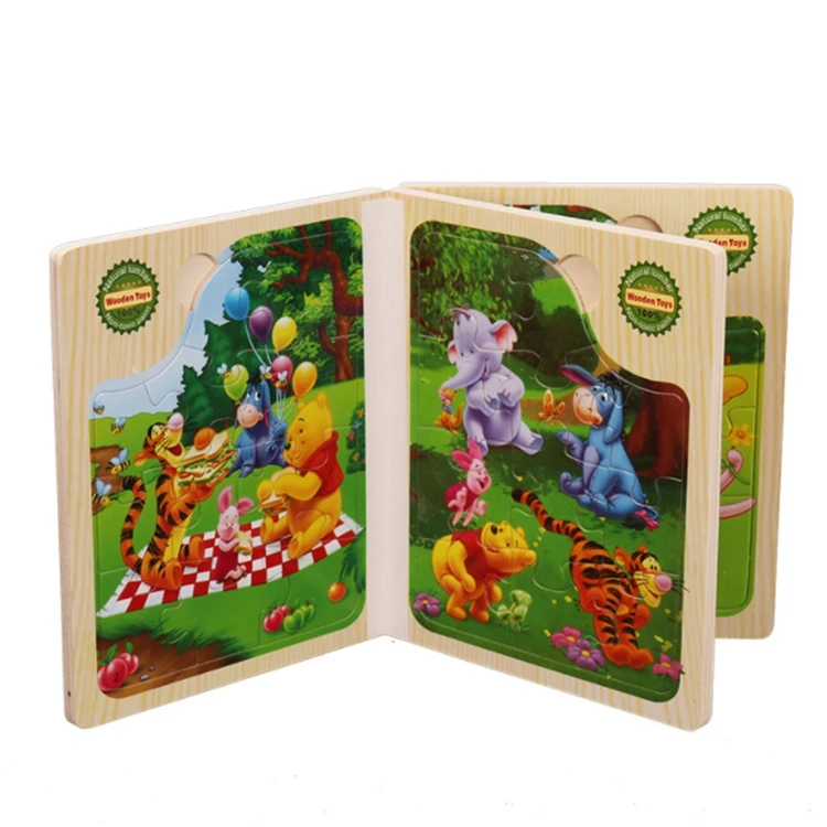 Creative  New Style Cognitive Toy Mini Fruit Wooden Puzzle Educational Book