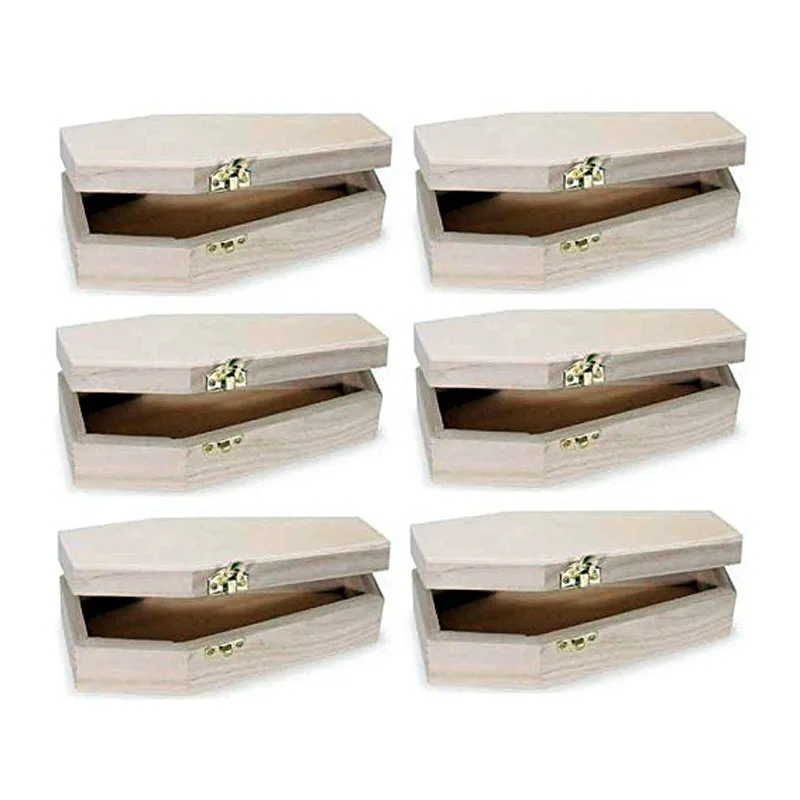 Wooden Coffin Small Decoration Mini Coffin Model Wood Furniture 1