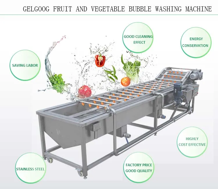 Factory Price Bubble Strawberry Mango Salad Cleaning Drying Sorting Line Equipment Dryer Spinach Apple Washing Machine