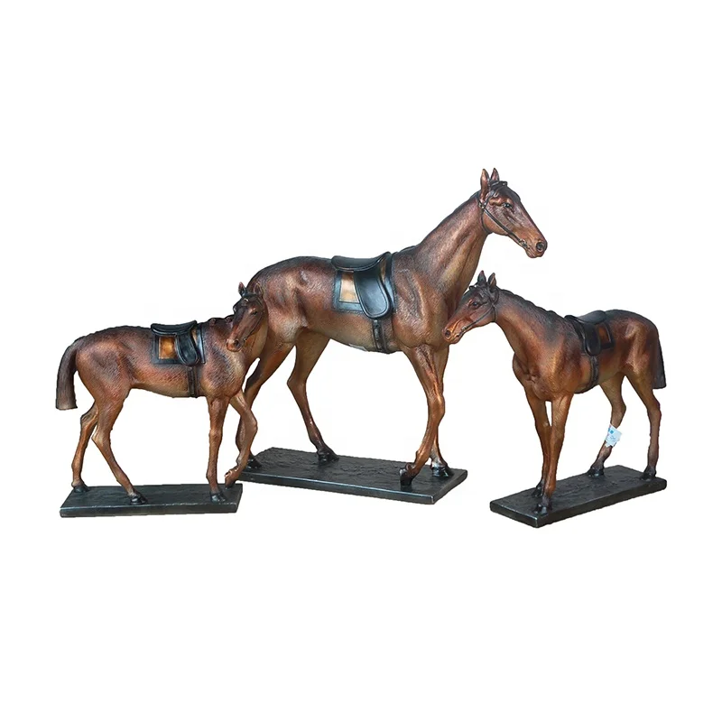 Resin lifelike animal sculpture hand painted statue horse bookend home decor paperweight bookend