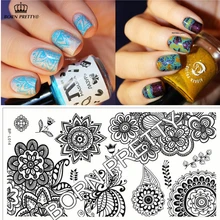 Chic flor Nail Art Stamp Template imagem placa recém-nascido bonito BP-L014 12.5 x 6.5 cm