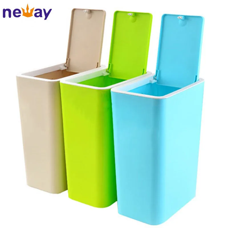 hot sale durable beautiful household square plastic garbage can