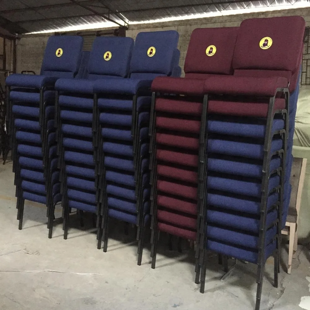 Upholstered Church Chairs Interlocking Customized Church Chairs with Book Rack