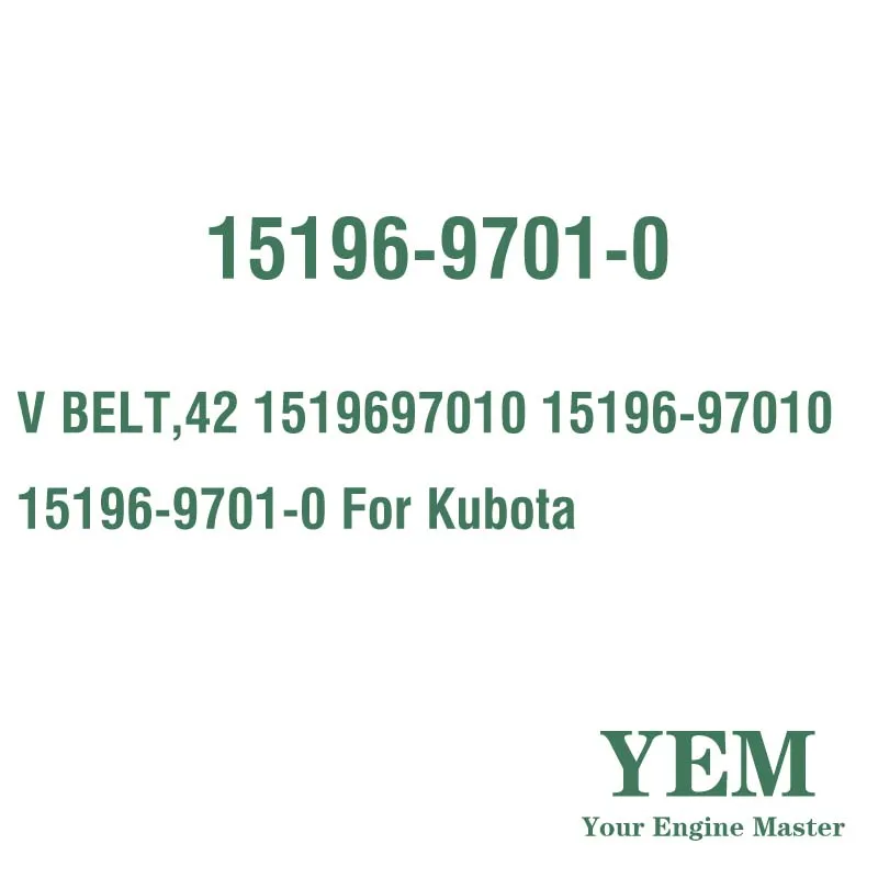 V BELT 42 1519697010 15196-97010 15196-9701-0 for Kubota