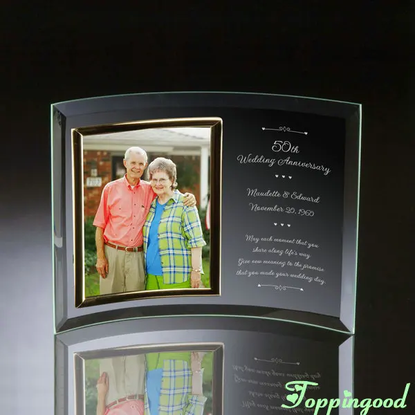 
 Оптовая продажа, изогнутая стеклянная рамка для фотографий, подарки на годовщину свадьбы  