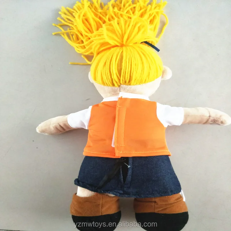 Custom 40cm Wool Braided Soft Plush Rag Doll Girl