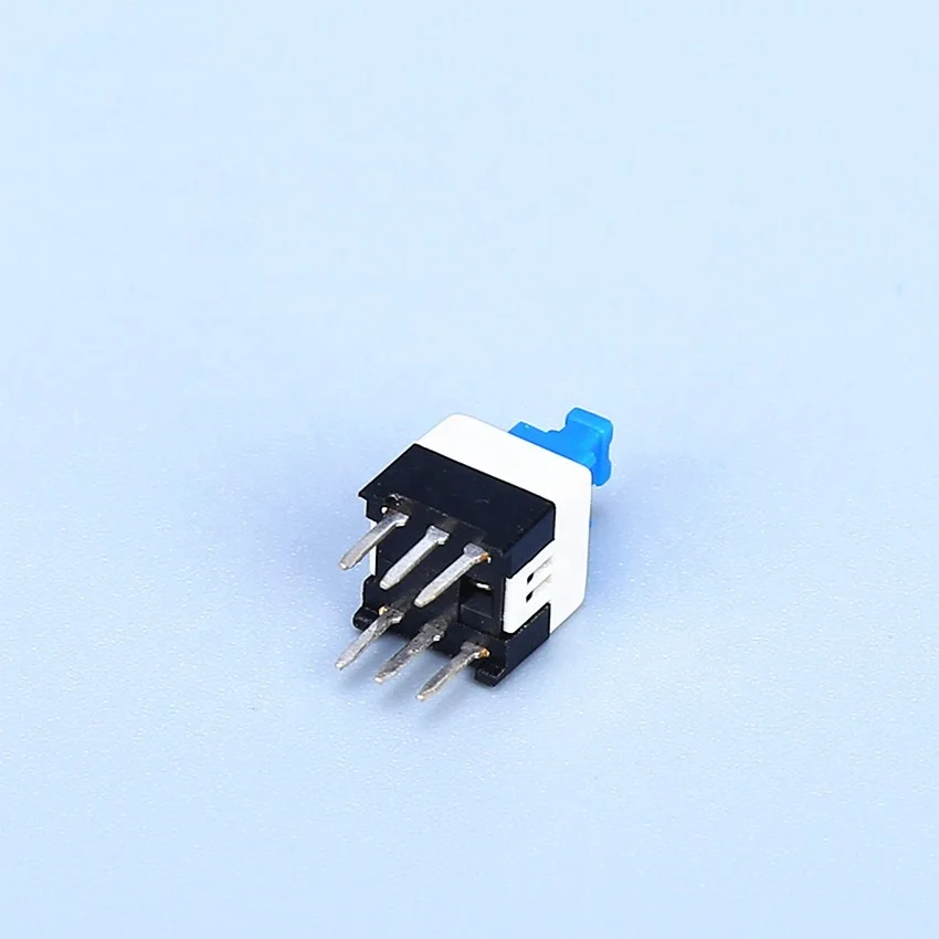 10x Blue Latching Push Button Switches - 7x7mm Tactile, 3-Pin On/Off (B10 Style)