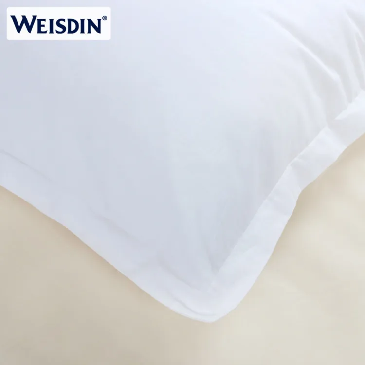 Оптовая продажа пользовательские наволочки сатин ткань hotel плотная белая хлопковая