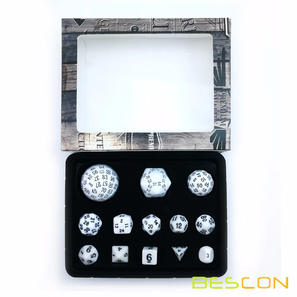 AUSTOR 15 Pcs Complete Polyhedral Dice Set D3-D100 Game Dice with a AUSTOR 15 Pcs Complete Polyhedral Dice Set D3-D100 Game Dice with a