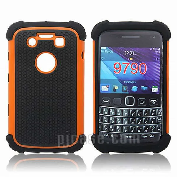 Rugged Football Textured Phone Cover for Blackberry Bold 9790 , Pc + Tpu Hard case for Blackberry Bold 9790