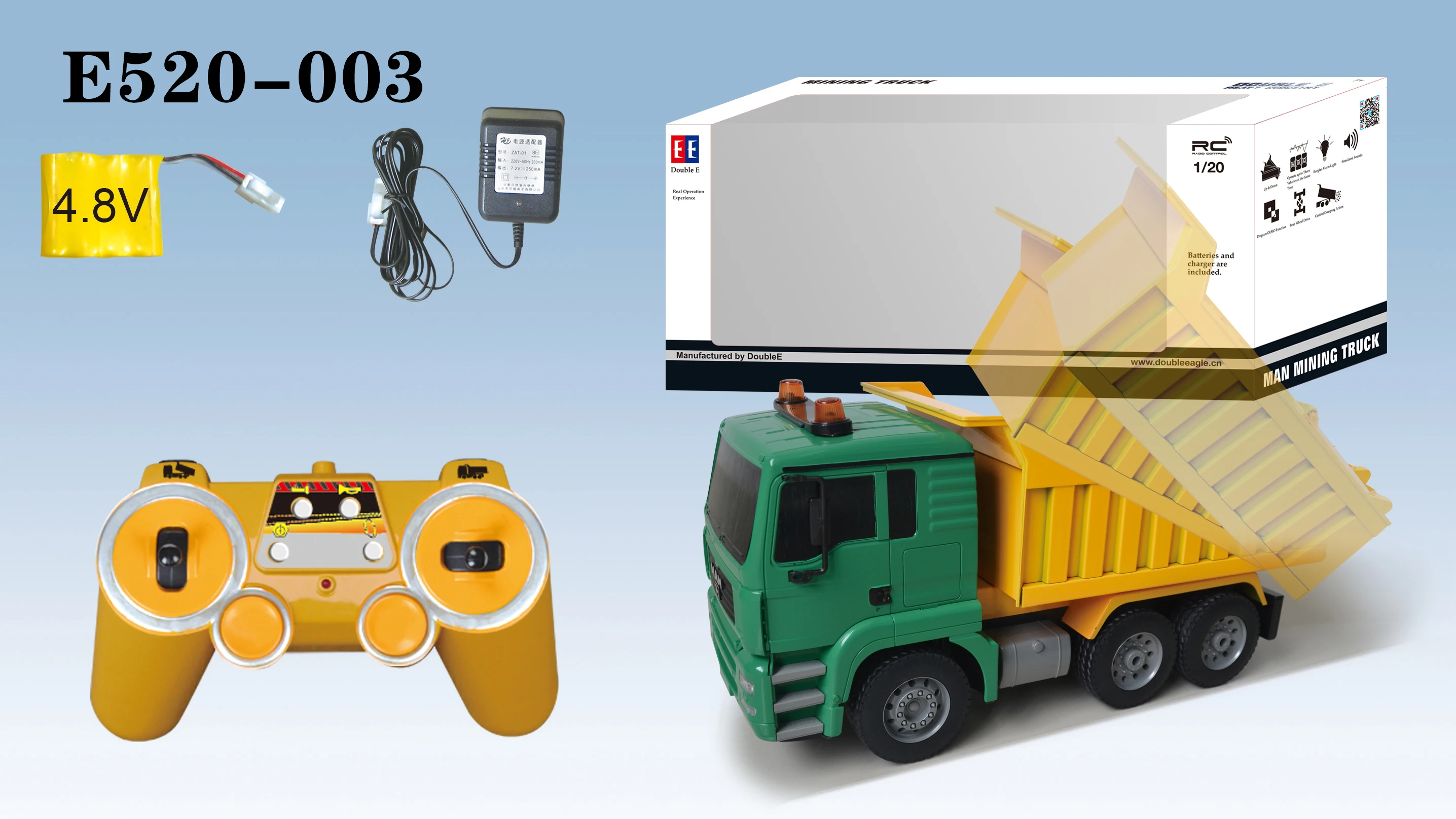 Automatic 1:20 Engineering Mining Truck 2.4G Rc Dump Truck Construction Toys