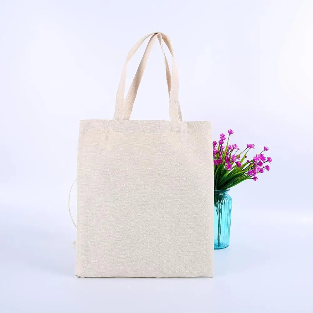 Natural Blank Eco-friendly Cotton Canvas Tote Bags In Stock Custom