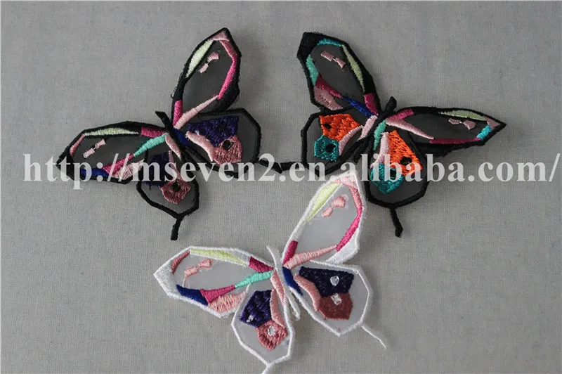 Красивые красочные вышитые дизайнерские 3d нашивки с бабочками для детской