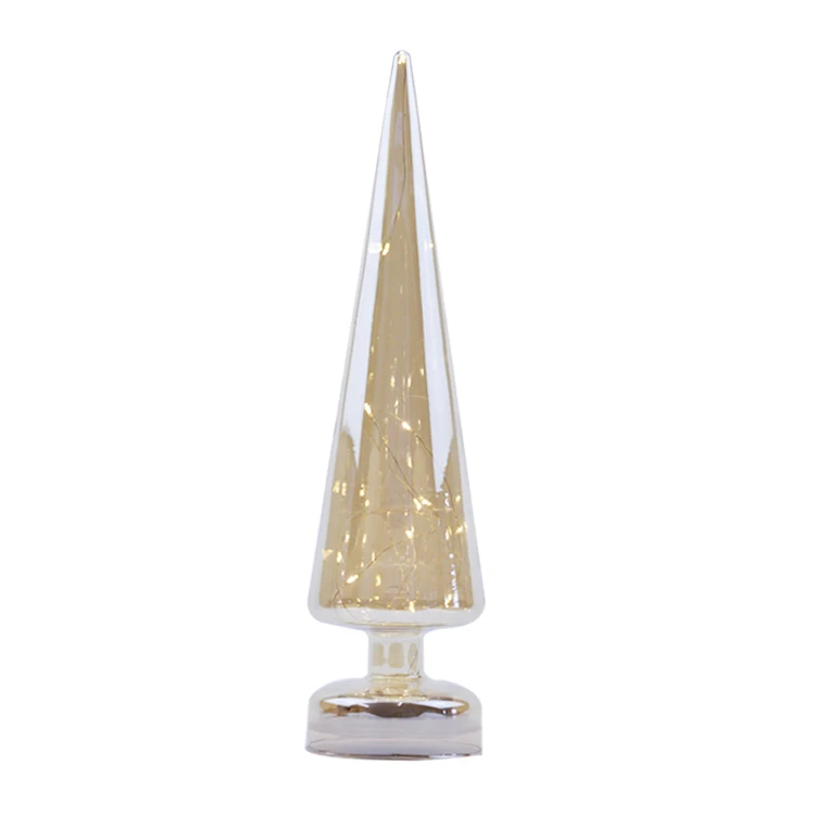 Wholesale Hot Sale Glass Christmas Tree With Warm White Light Holiday Gift Centerpiece Decoration details