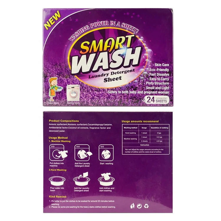 Очиститель удаляет стиральный моющий лист/умный лист для стирки